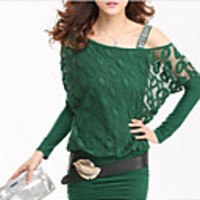 Caelyn Frauen schnüren Asymmetrische Neck Strap Grünes Kleid