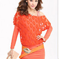 Caelyn Frauen schnüren Asymmetrische Neck Strap orange Kleid