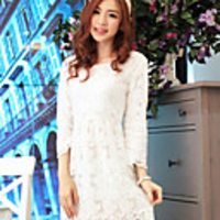 Caelyn Frauen schnüren drucken Freis Weißes Kleid