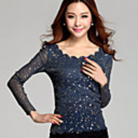 Caelyn Frauen schnüren Print Big Size Blue Shirt