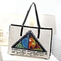 Caelyn Frauen Schwarzes Dreieck Muster Ölmalerei Big Tote
