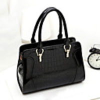 Caelyn Frauen Simple Black Crocodile Linie Gelegenheits Tote