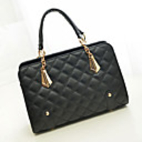 Caelyn Frauen Simple Black Pattern-Chain-Raute Tote