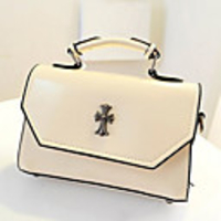 Caelyn Frauen Solid Color Cross-Muster PU-Leder-Umhängetasche