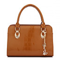 Caelyn Frauen Vintage-Brown Crocodile Linie Gelegenheits Tote