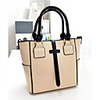 Caelyn Frauen Vintage-Patent Leather Solid Color Beige Tote