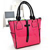 Caelyn Frauen Vintage-Patent Leather Solid Color Fuchsia Tote