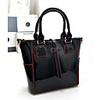 Caelyn Frauen Vintage-Patent Leather Solid Color Schwarz Tote