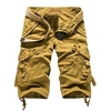 Cargo-Shorts für Herren Basic-Shorts taktische Cargo-Shorts knielang Wadenlange Hose Sommer täglich einfarbig mittlere Taille schmal weinrot hellgrün khaki hellgrau dunkelgrau 30 32 34 36 38 Lightinthebox