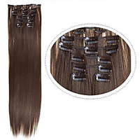 Clip in Extensions Kunsthaar 6St. 16Clips schwarz/blond /hightlight Lightinthebox