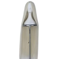 Cosplay Kostüm Perücke glatt Mittelteil Perücke sehr lang platin Kunsthaar Perücken Damen soft blonde Perücken Lightinthebox
