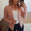 Damen Blazer Volltonfarbe Klassisch Alltag Langarm Mantel Herbst Frühling Normal Öffnung vorne Standard Jacken Hellrosa / Karriere/ Zeremonie / Hochzeit / V-Ausschnitt Lightinthebox
