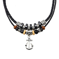 Damen Herren Achat Anhänger Halskette Geflochten Modisch Vintage Achat Leder Harz Silber Modische Halsketten Schmuck Für Party Normal Alltag Sport Cosplay Kostüme Lightinthebox