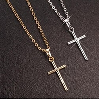 Damen Herren Anhänger Halskette Halskette Klassisch Kreuz Einfach Modisch Klassisch Aleación Silber Gold 457 cm Modische Halsketten Schmuck 1 Stück Für Partyabend Strasse Sport Abiball Festival Lightinthebox