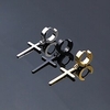 Damen Herren Kreolen Huggie Ohrringe Hängende Kreuz Ohrringe Kreuz Kreiskreuz damas Personalisiert Punk Einfacher Stil Rockig Edelstahl Titanstahl Ohrringe Schmuck Silber / Gold / Schwarz Für Strasse Lightinthebox
