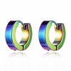 Damen Herren Kreolen Huggie Ohrringe Mehrfarbig Modisch Edelstahl Ohrringe Schmuck Regenbogen Für Hochzeit Maskerade Verlobungsfeier Abiball Klub Bar Lightinthebox