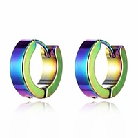 Damen Herren Kreolen Huggie Ohrringe Mehrfarbig Modisch Edelstahl Ohrringe Schmuck Regenbogen Für Hochzeit Maskerade Verlobungsfeier Abiball Klub Bar Lightinthebox