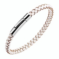 Damen Herren Lederarmbänder Armband Magnetisch Klassisch Süß Edelstahl Armband Schmuck Rot / Blau / Weiß Für Geschenk Alltag Lightinthebox