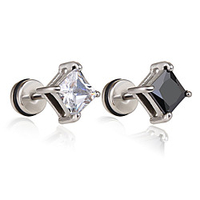 Damen Herren Ohrring Klassisch Mini Ohrringe Schmuck Weiß / Schwarz Für Weihnachten Party Jahrestag Karnival Festival 1 Stück Lightinthebox