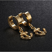 Damen Herren Ohrring Vintage-Stil Anker Stilvoll Ohrringe Schmuck Silber / Gold / Schwarz Für Geschenk Alltag 1 Paar Lightinthebox
