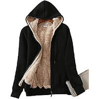 Damen Jacke Täglich Valentinstag Frühling Herbst Winter Standard Mantel V-Ausschnitt Lose Alltag Jacken Langarm N / A Volltonfarbe Lockere Passform Schwarz Grau Rote Lightinthebox