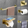 Das Badzubehörset aus Edelstahl umfasst einen Handtuchhalter,  einen Toilettenpapierhalter,  einen Kleiderhaken und ein Handtuchregal,  das an der Wand montiert ist. Gold 1 oder 3 oder 4 Stück Lightinthebox