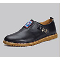 Dwzmn Herren British Fashion Business Casual Lederschuhe (schwarz)