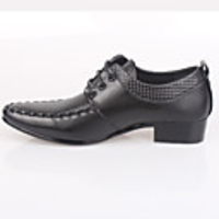 Dwzmn Herren Klassik Flügel gekippt High Heel Leder-Schuhe