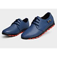 Dwzmn Herren Klassische High Heel Snake Lederschuhe (blau)