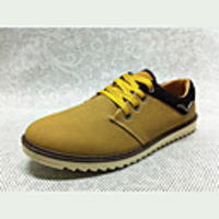 Dwzmn Herrenmode Stitching Schnürung Low Canvas-Schuhe (Gelb)