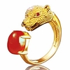 dyd Tier Panther Ring vergoldet mit roten Augen rot Zirkonia Jaguar Sport -delicate personalisierte Schmuck Geschenk für Frauen / Mädchen (golden) Lightinthebox