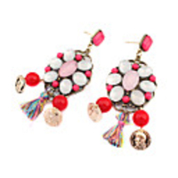 DZL Damenmode Blumenmuster Ohrstecker