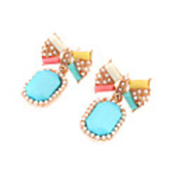 DZL Frauen Charming Bogen Gem Ohrstecker