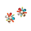 DZL Frauen Charming bunten Blumen-Muster-Ohrstecker