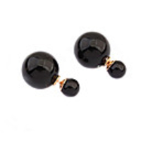 DZL Frauen Elegante schwarze Perle Ohrstecker