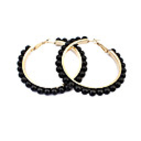 DZL Frauen Elegante schwarze runde Ohrringe