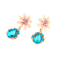 DZL Frauen eleganter blauer Edelstein-Ohrringe