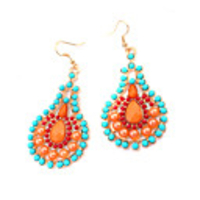 DZL Frauen eleganter orangefarbenen Ohrringe