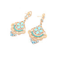 DZL Frauen eleganter Rautenmuster Ohrringe