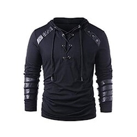 einfarbige,  nicht bedruckte,  lässige,  tägliche Hoodies-Sweatshirts für Herren,  armeegrün,  schwarz,  grau,  Schnürpullover Lightinthebox