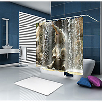 Elefant Duschvorhang mit Haken geeignet für separate Nass- und Trockenzone teilen Badezimmer Duschvorhang wasserdichte ölbeständige Duschvorhänge mit Haken 3D gedruckter wasserdichter Lightinthebox