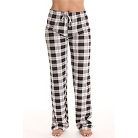 Frauen Baumwolljersey Frauen karierte Pyjamahosen Nachtwäsche Lightinthebox