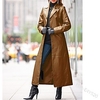 Frauen einfarbig Grund Herbst / Herbst Kunstleder Jacke Trenchcoat Maxi täglich Langarm Pu-Mantel Tops schwarz Lightinthebox