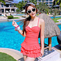 H1807 Frauen plus Pelated Schwimmen Kleid