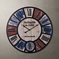 H23 "Autique Design Metall Wanduhr