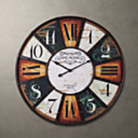 H24 "Country Style Metall Quadratisch Wanduhr