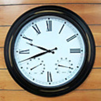 H24 "Country Style Metall Retro Black Wall Clcok