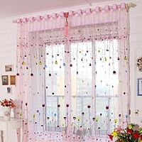 halbtransparenter Fenstervorhang Fensterbehandlungen weiß floral / Blume 2 Paneele Tülle für Wohnzimmer Schlafzimmer Lightinthebox