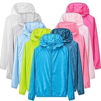 Herren Damen Langarm Windjacke Laufende Hautjacke Voller Reißverschluss Jacke Oberteile Sportlich Athlässigkeit Sommer Wasserdicht UV-Sonnenschutz Atmungsaktiv Fitness Laufen Gehen Joggen / Einfarbig Lightinthebox