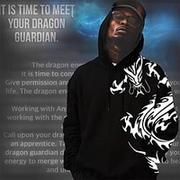 Herren Graphic Drache Hoodie Sweatshirt Kapuze Hoodies Pullover Hoodie Sweatshirt Kapuze Langarm Sweatshirt mit Kapuze Mit Kapuze Modisch 3D-Druck Sports Outdoor Festtage Urlaub Schwarz Weiß Bedruckt